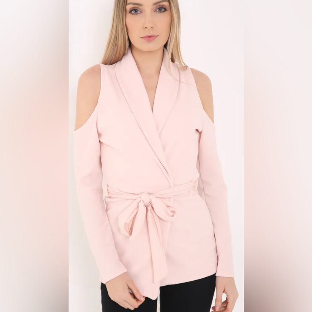 NWT Belted Cold Shoulder Cardigan Jacket by Stylewise